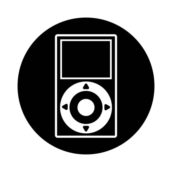 Portable Music Player Icon Flat Bubble Style — Stock Vector