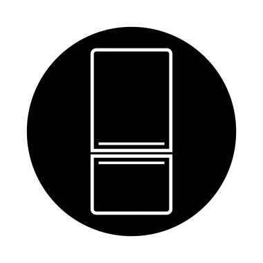 Geleneksel üst buzdolabı ya da buzdolabı çizgisi sanat vektörü, uygulamalar ve web siteleri için baloncuk simgesi