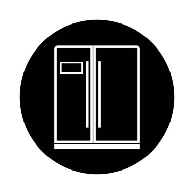 Uygulamalar ve web siteleri için geleneksel üst soğutucu ya da buzdolabı çizgisi çizgisi resim vektör simgesi