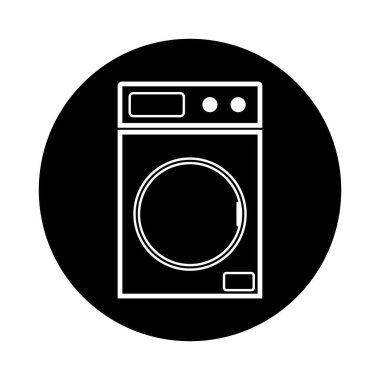 Çamaşır makinesi kabarcık ikonu vektör düz çizim
