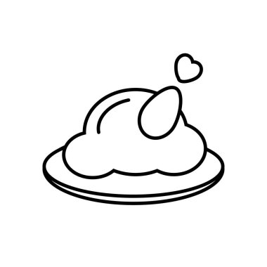 Izgara tavuk çizgisi ikonu konsepti. Izgara tavuk yassı vektör sembolü, işaret, taslak çizim.