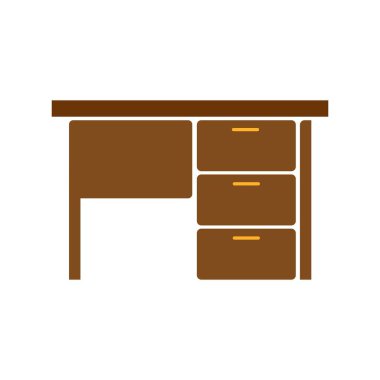 Kahverengi Bilgisayar masaüstü simgesi, düz stil.