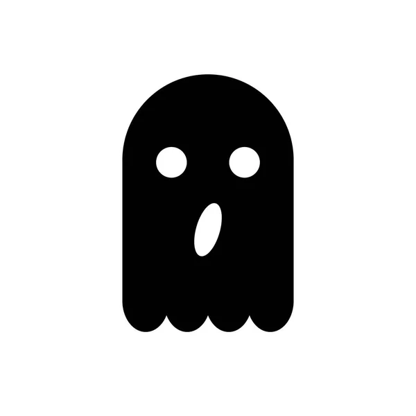 Halloween Ghost Icoon Zwarte Vectorillustratie Vlak Ontwerp — Stockvector