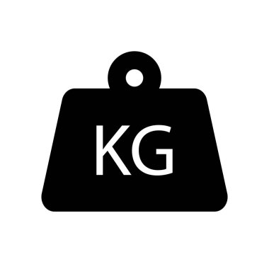 Siyah Ağırlık Düz Tasarım Simgesi, Vektör İllüstrasyonu