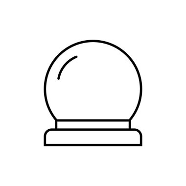 Sihirli falcı kristal küre çizgisi çizimi illüstrasyonu