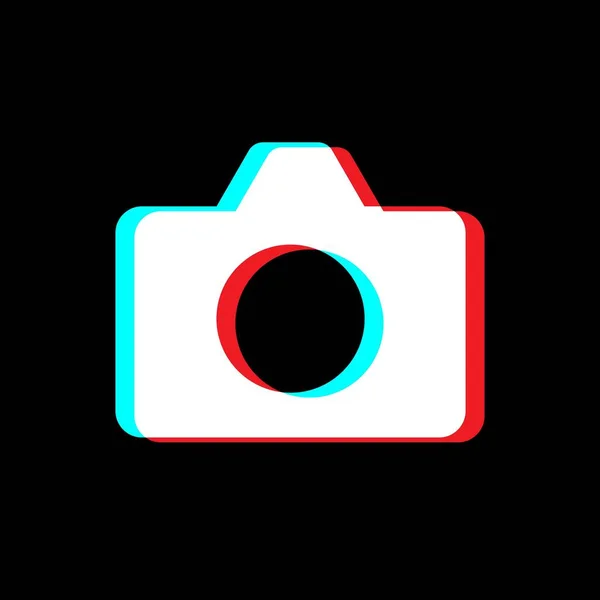 Значок Камеры Плоский Вектор Фотокамеры Изолирован Черном Фоне Современный Простой — стоковый вектор