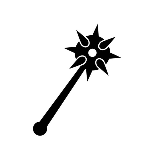 Black Mace vector icon. Thin line mace icon, flat vector simple element illustration