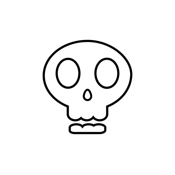 Cráneo Dibujos Animados Raros Tema Halloween — Vector de stock