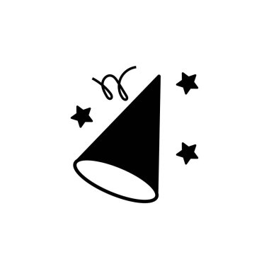 Parti siyah şapka konisi. Suç ortağı, bayramın sembolü..