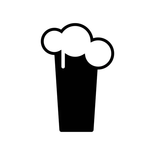 黑冰镇啤酒饮料 白色背景下隔离的平面设计 — 图库矢量图片
