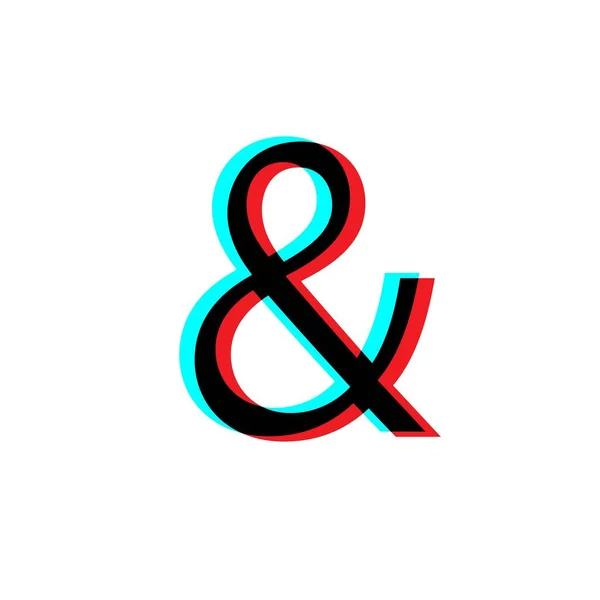 Elegant Stylish Custom Ampersand Social Media Concept Isolated White Background — Stock Vector