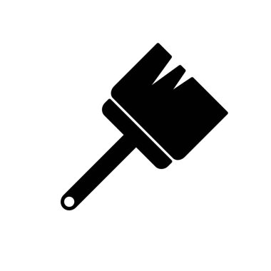 Beyaz arka planda siyah fırça boya aracı simgesi izole edildi. Vektör illüstrasyonu