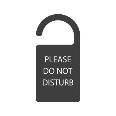 Rahatsız Etmeyin İşareti - Gri Otel Kapı Uyarı İletileri beyaz arkaplanda izole edildi