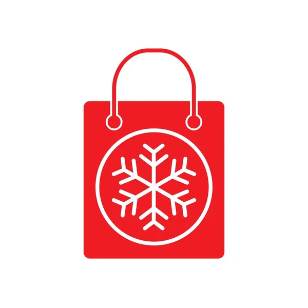 Rote Einkaufstasche Mit Geschenk Isoliert Auf Dem Hintergrund Papierpaket Weihnachtsgeschäft — Stockvektor