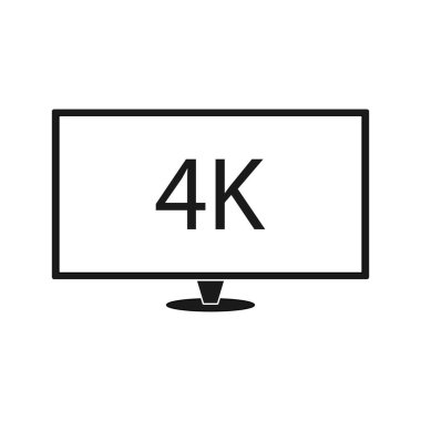 4k TV Vektör Ekranı. UHD işareti. Ultra HD çözünürlük biçimi. İzole Resimler