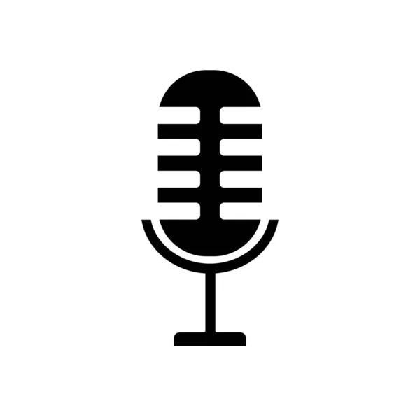 Ilustración Icono Radio Podcast Micrófono Mesa Studio — Vector de stock