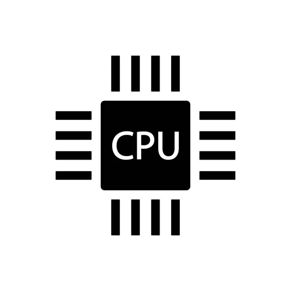 Symbol Jednostki Przetwarzającej Cpu Chip Komputerowy Lub Ikona Mikroprocesora Izolowana — Wektor stockowy
