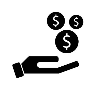 Para biriktirme ikonu, maaş parası, yatırım finans, el ele tutuşmalar dolar