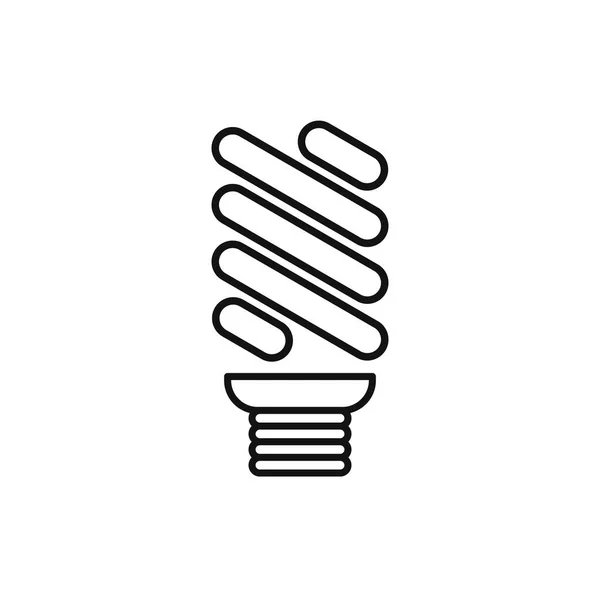 Ekonomisk Led Belyst Glödlampa Ikon Isolerad Spara Energi Lampa Platt — Stock vektor