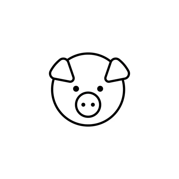 Ikona Świni Świńska Twarz Ilustracja Wektora — Wektor stockowy