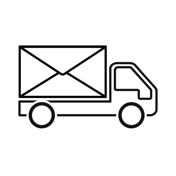 Post Truck Symbol Isoliert Auf Weißem Hintergrund Postauto Lkw Transport — Stockvektor