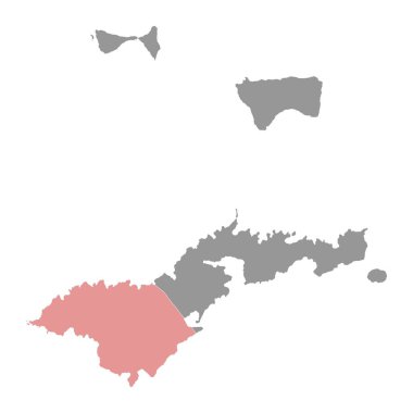 Batı Bölgesi haritası, Amerikan Samoası 'nın idari bölümü. Vektör illüstrasyonu.