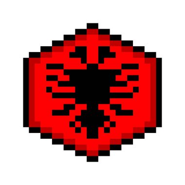 Arnavutluk Altıgen Şeklinde Resim Sanatı Simgesi.