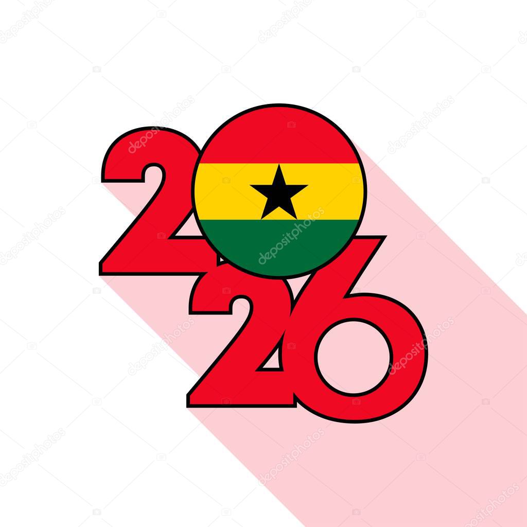2026 Long Shadow Banner with Ghana Flag Inside.