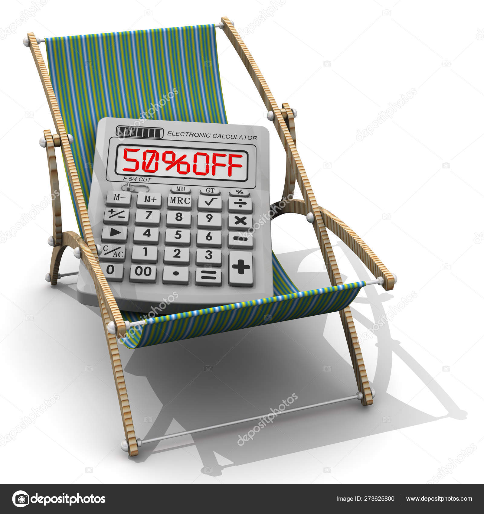 Fifty Percent Discount Vacation Electronic Calculator Red
