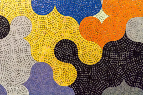 Mosaico Cerámica Moderna Formas Rompecabezas Con Muchos Colores — Foto de Stock