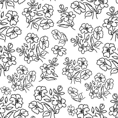 Çiçeksel grafik deseni pürüzsüz, arka plan, kağıt, tekstil, ambalaj ve kapaklar için siyah ve beyaz