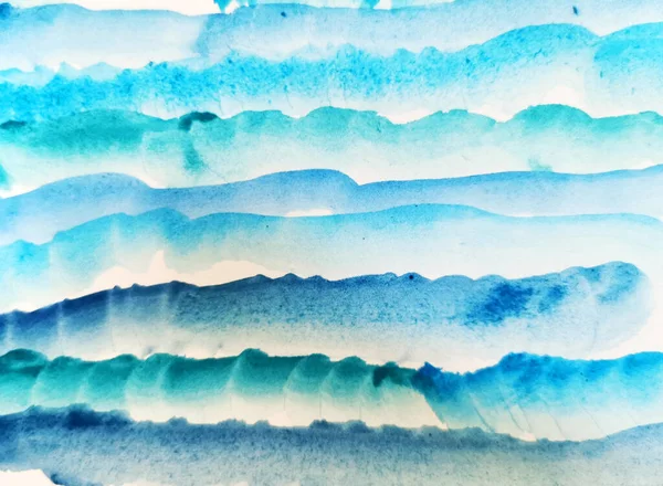 海の波は水彩画で描かれ抽象的な背景は — ストック写真