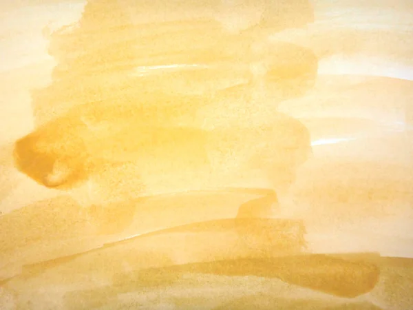 Abstrait Aquarelle Jaune Peint Main Fond — Photo