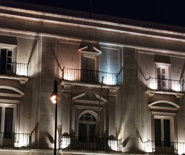 Calle Noche Ciudad Del Sur Con Luz Noche Efecto Borroso — Foto de Stock