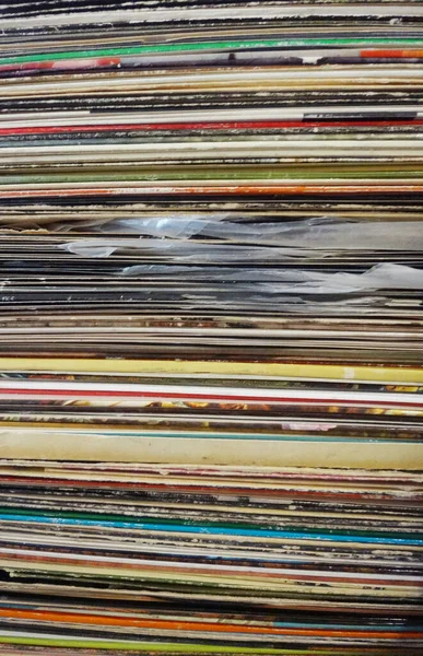 Stack Vinyl Records Retro Style — Stock Photo, Image