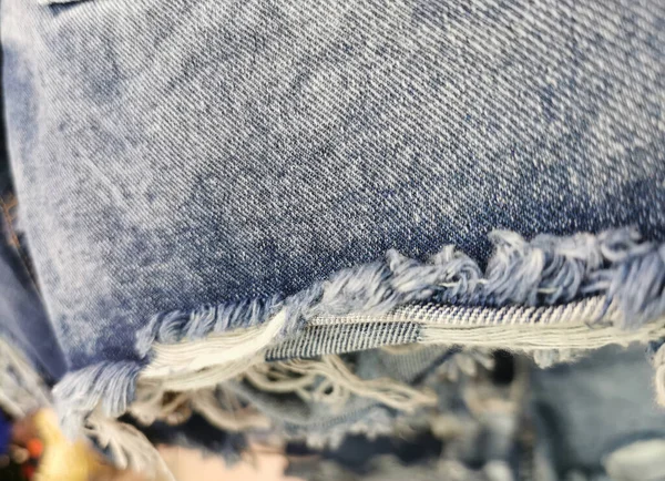 Franja Jeans Para Fundo Com Spase Cópia — Fotografia de Stock