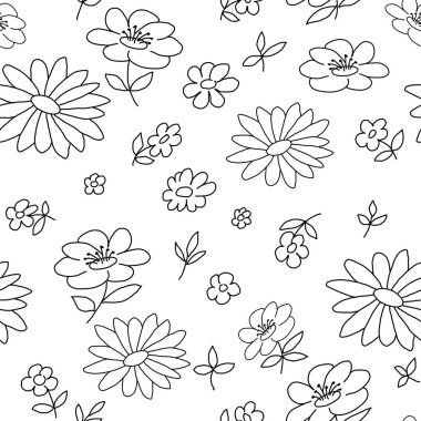 Karalama biçiminde çiçek renklendirme deseni