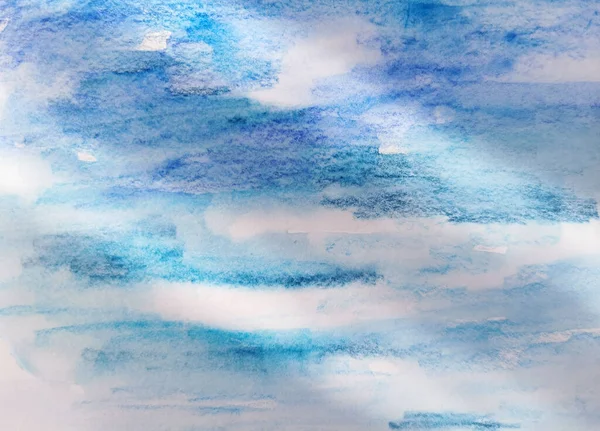 Aquarelle Peinture Ciel Bleu Fond Pour Bannières Graphiques — Photo