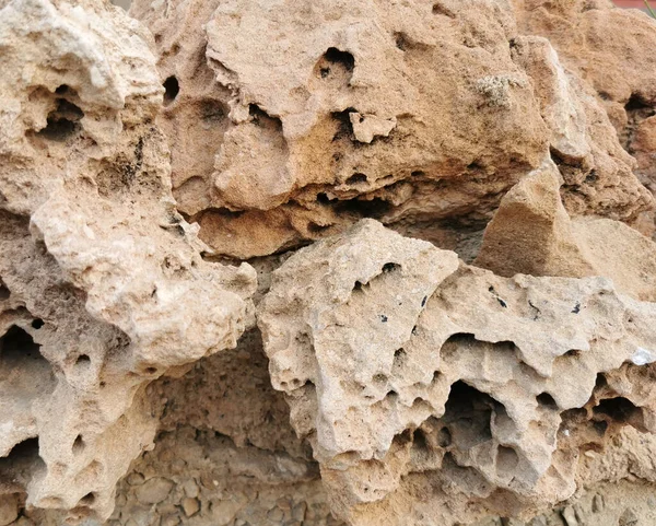 黄砂岩多孔石的背景 — 图库照片