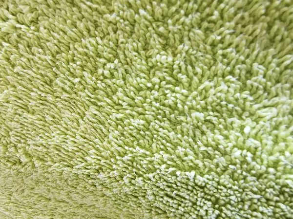Zöld Háttér Textúra Szövet Terry Törölköző Textilipar Makró Fotó — Stock Fotó