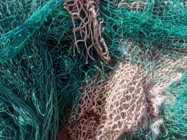 Fishing Nets Tackles Drying Pavement — Stock Photo, Image