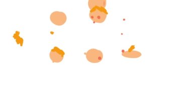 Dönen ve zıplayan elementler, Noel arifesinde iyi çocuklara iyi bir uyku çekmek için bulutların üzerinde uçan melek yüzlü altı masum melek yaratır.