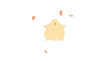 Animasyonu yavaşlatmak, mutlu yüzlü ve gözlerinde Strabismus olan şişman bir tavuğun filizlenmesiyle neredeyse tüm ekranın doyduğunu ve yemeye hazır olduğunu gösteriyor.