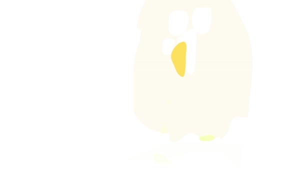 形成野生西伯利亚猫头鹰的因素的运动站在树枝上小心翼翼地观察着夜晚的大眼睛暗示它已经准备好象捕食的小鸟一样寻找食物了 — 图库视频影像