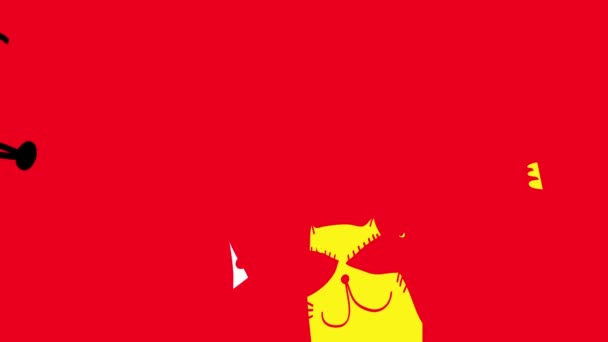 Спринтінг Елемент Рухається Порядок Щоб Скласти Неслухняного Кота Попупупупупупуючи Рамку — стокове відео