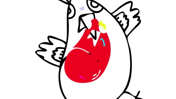 Линейный Прыжок Спина Анимации Экзотических Мужских Птиц Танцы Счастливым Отношением — стоковое видео