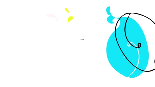 Springing Element Moving Order Compose Vivid Color Whale Adorable Form — Stock Video