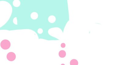 Pembe konfeti ile süslenmiş hediye kutularıyla dolu kutlama kartlarının hızlandırılmış atalet hareketi ve çocukların mutlu bayramlarını kutlamak için yapıldıklarını gösteren komik ambalaj kağıdı.