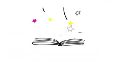Sayfalardan parlayan yıldızların çıktığı açık kitap oluşturan elementlerin hareketi, çocukların hayallerini canlandıran gizemli ve sihirli unsurlara sahip bir büyücünün hikayelerini içeriyor.