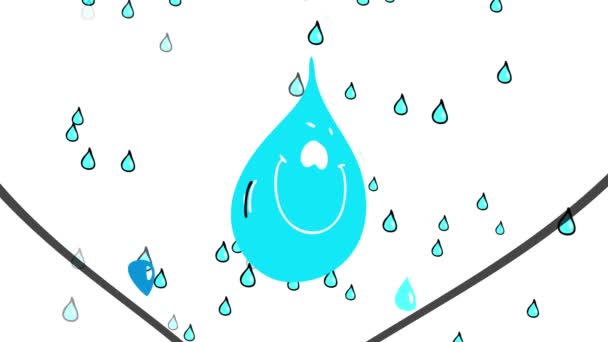 Spinning And Scale Of Tranquil Rainfall Zobrazuje mnoho malých kapek vody za silnou modrou bublinou naznačující změnu klimatu a jeho chlad Snadno cítil na životní prostředí